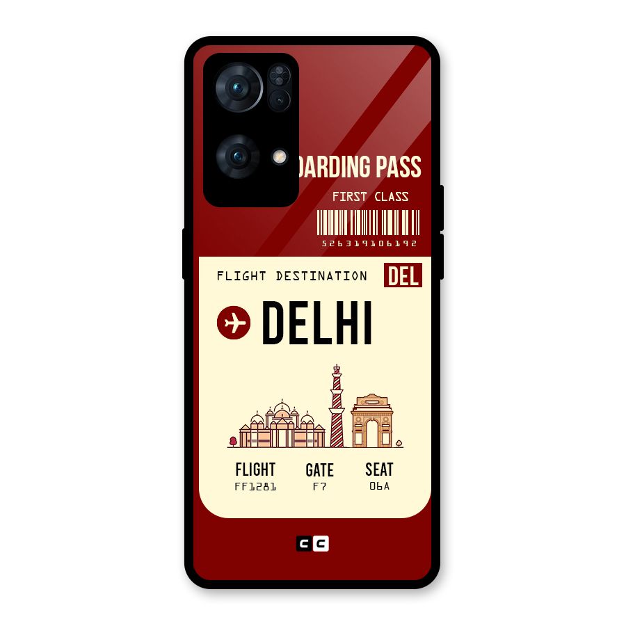 Delhi Boarding Pass Glass Back Case for Oppo Reno7 Pro 5G