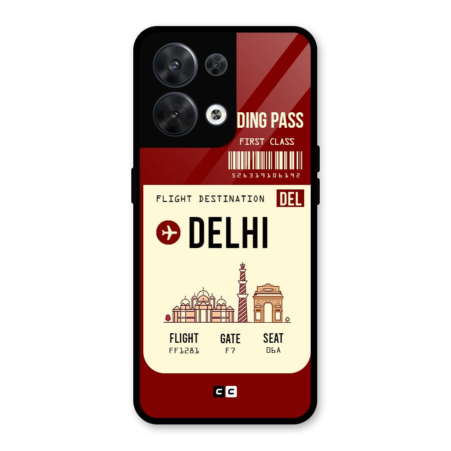Delhi Boarding Pass Glass Back Case for Oppo Reno8 5G