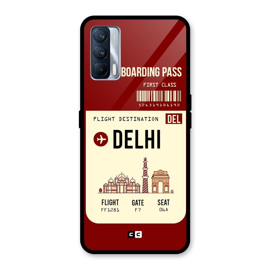 Delhi Boarding Pass Glass Back Case for Realme X7