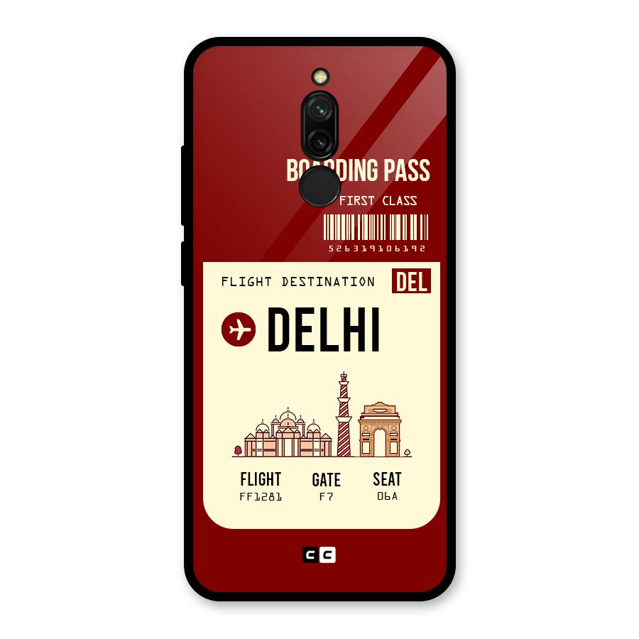 Delhi Boarding Pass Glass Back Case for Redmi 8