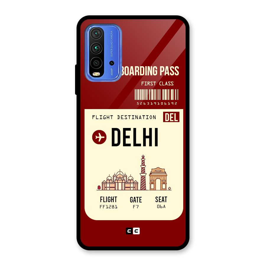 Delhi Boarding Pass Glass Back Case for Redmi 9 Power