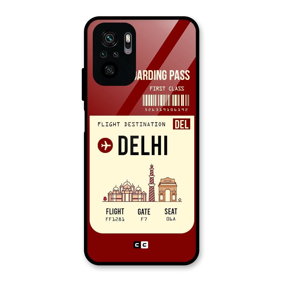 Delhi Boarding Pass Glass Back Case for Redmi Note 11 SE