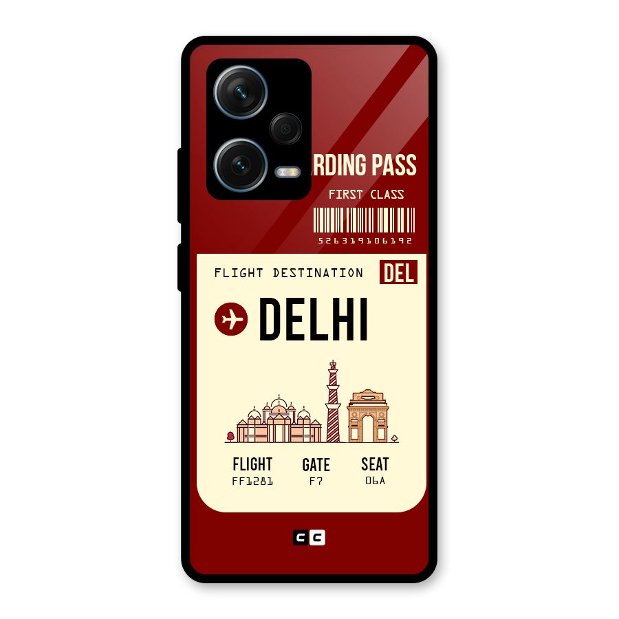 Delhi Boarding Pass Glass Back Case for Redmi Note 12 Pro Plus 5G