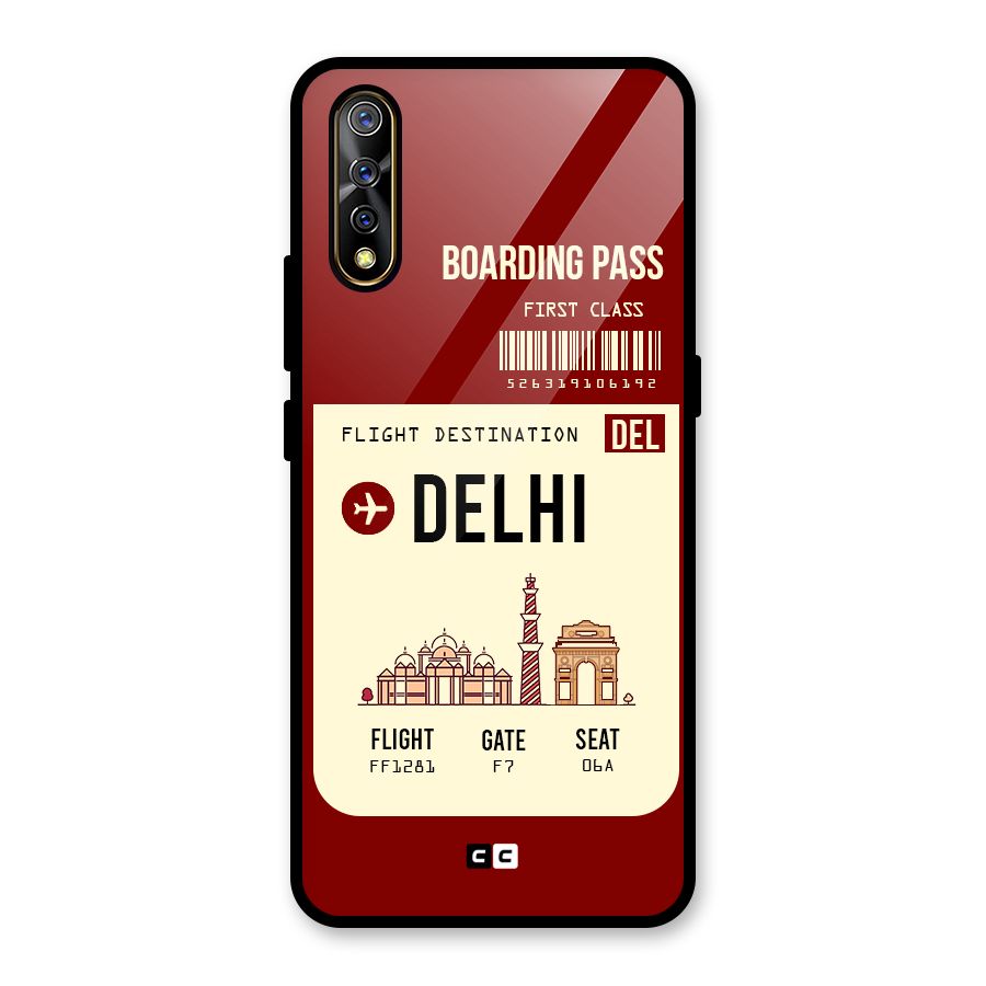 Delhi Boarding Pass Glass Back Case for Vivo S1