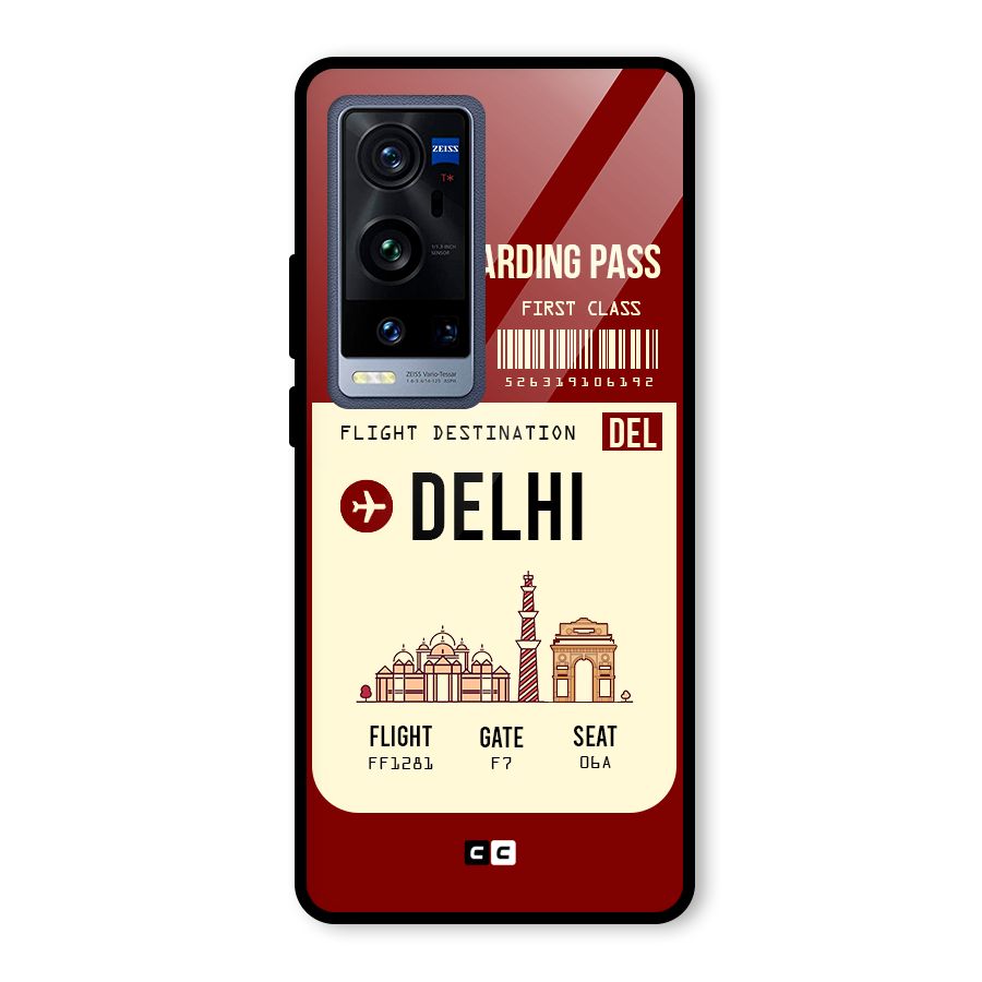 Delhi Boarding Pass Glass Back Case for Vivo X60 Pro Plus