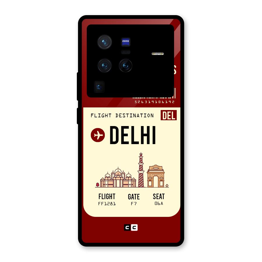 Delhi Boarding Pass Glass Back Case for Vivo X80 Pro