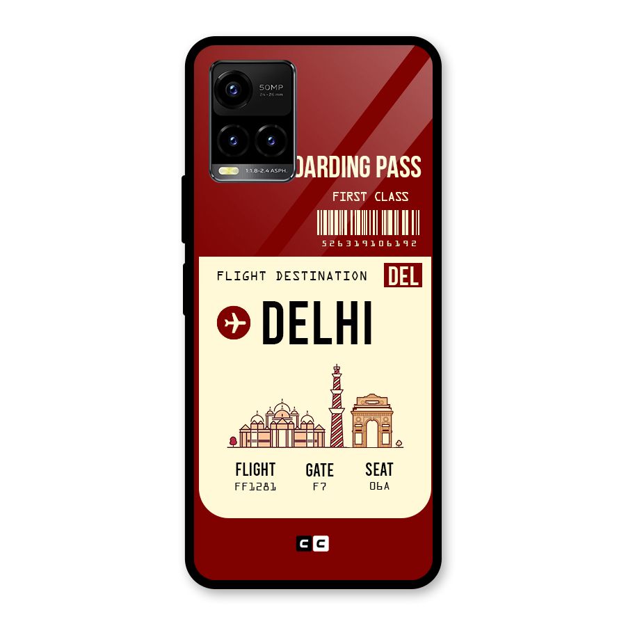 Delhi Boarding Pass Glass Back Case for Vivo Y21A