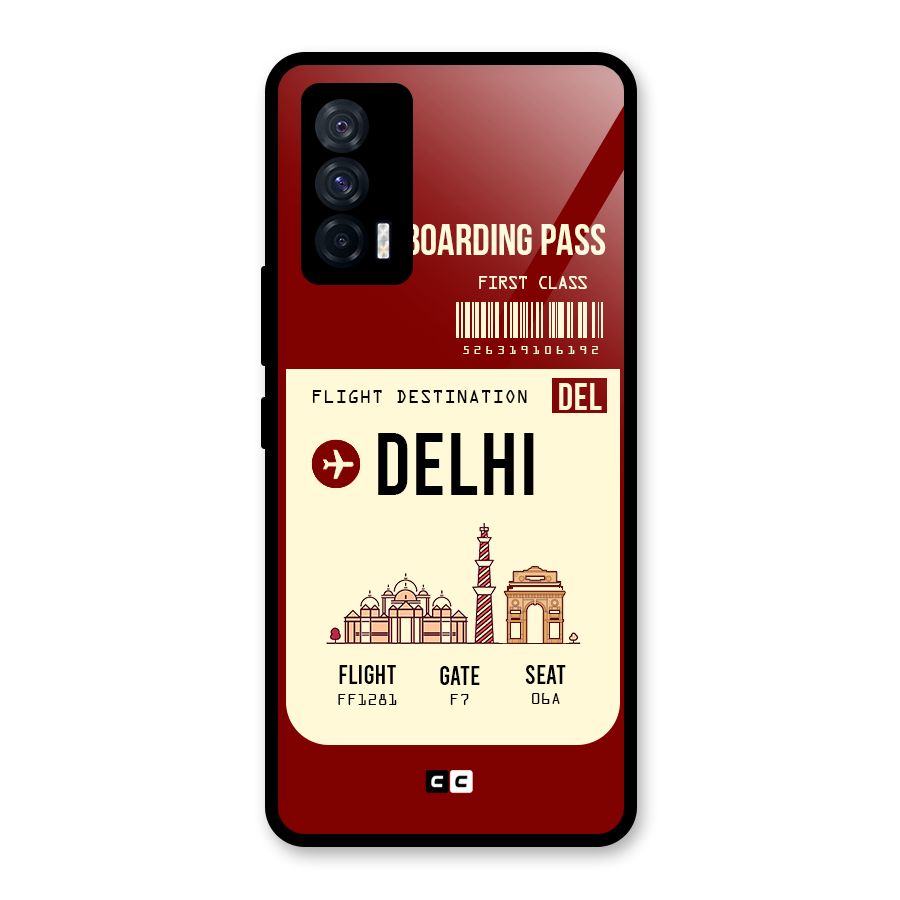 Delhi Boarding Pass Glass Back Case for Vivo iQOO 7 5G
