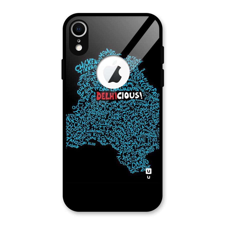 Delhicious Glass Back Case for iPhone XR Logo Cut