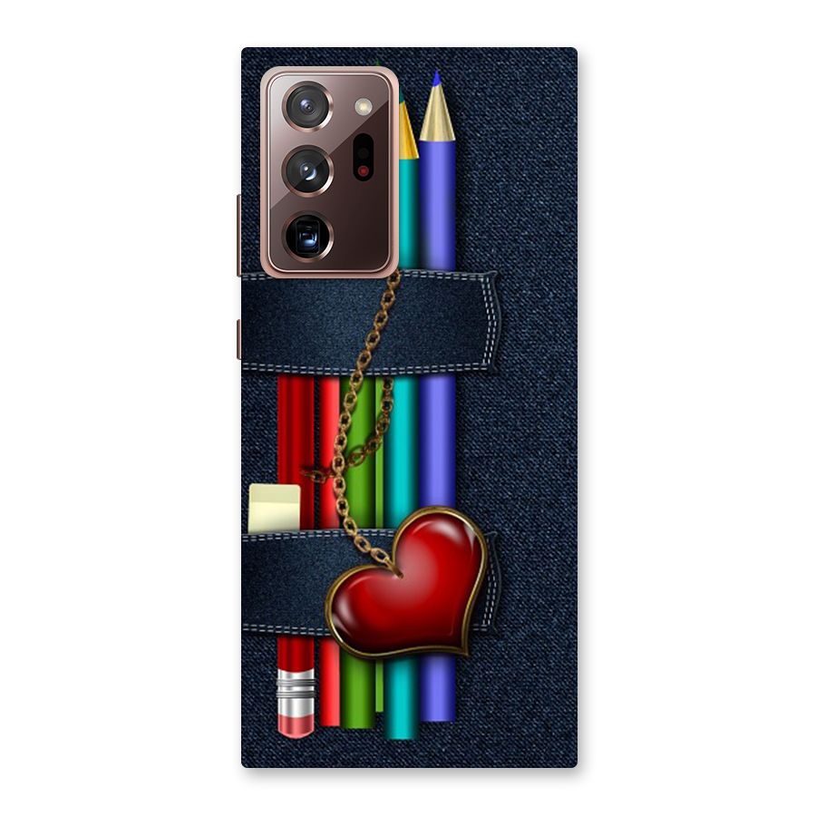 Denim Colorful Pencils Back Case for Galaxy Note 20 Ultra