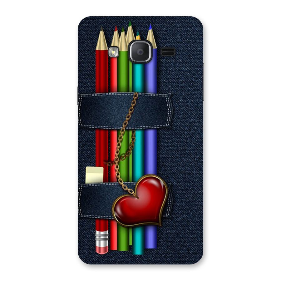 Denim Colorful Pencils Back Case for Galaxy On7 2015