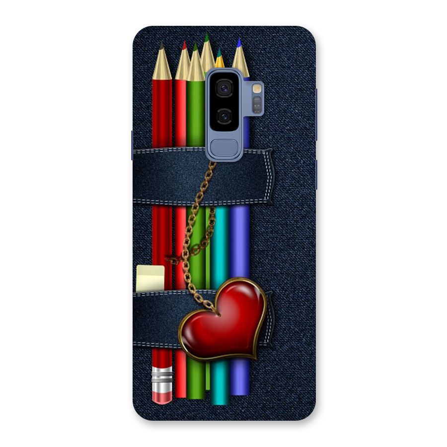 Denim Colorful Pencils Back Case for Galaxy S9 Plus