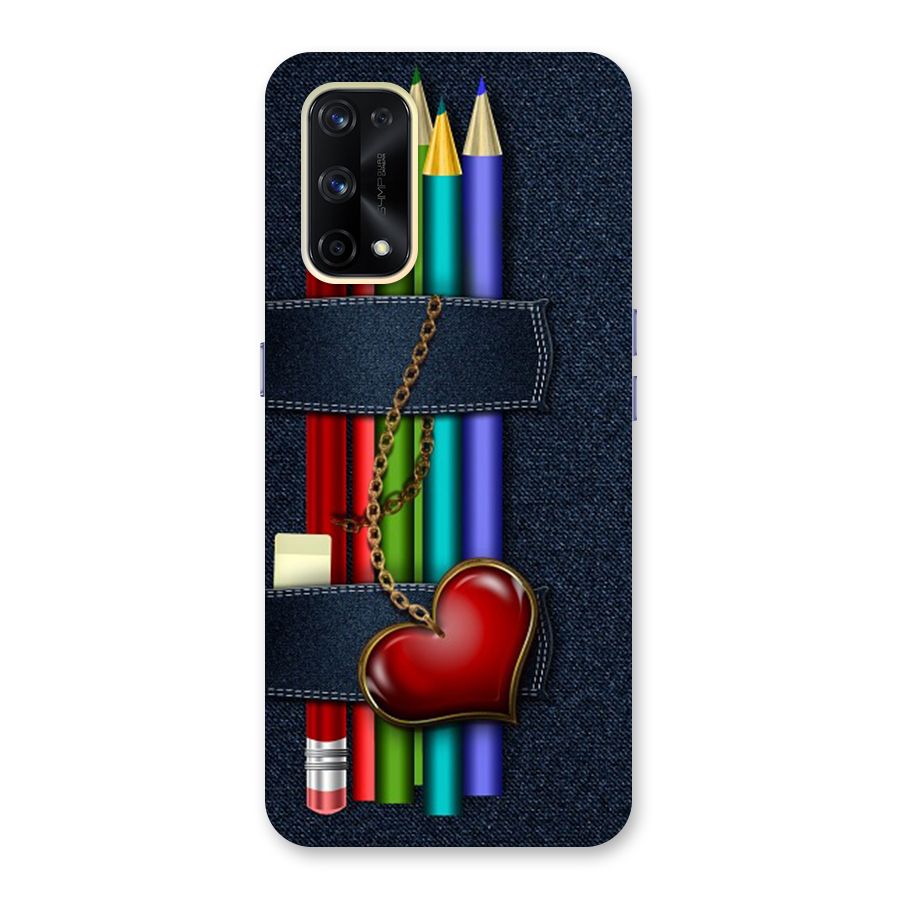 Denim Colorful Pencils Glass Back Case for Realme X7 Pro