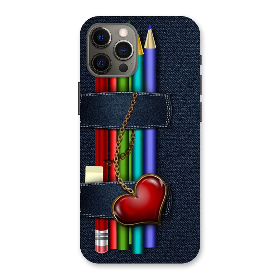 Denim Colorful Pencils Back Case for iPhone 12 Pro Max