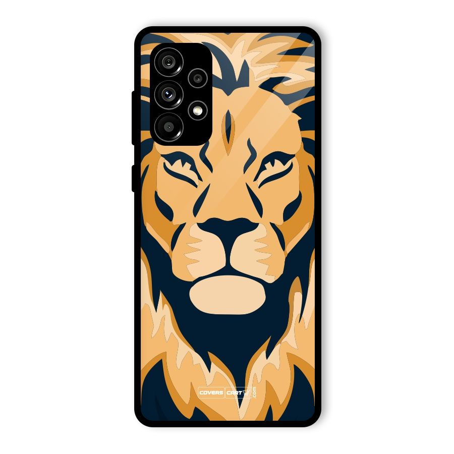 Designer Lion Glass Back Case for Galaxy A73 5G