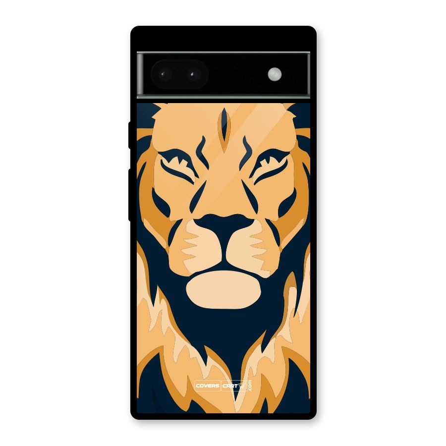 Designer Lion Glass Back Case for Google Pixel 6a
