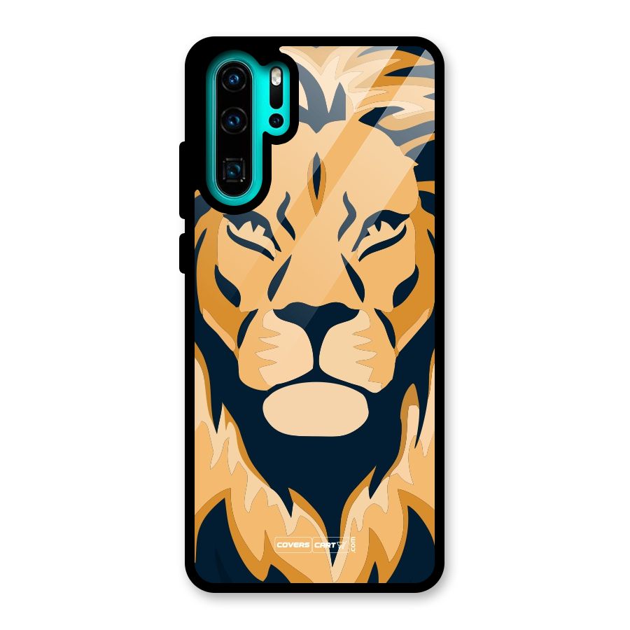 Designer Lion Glass Back Case for Huawei P30 Pro