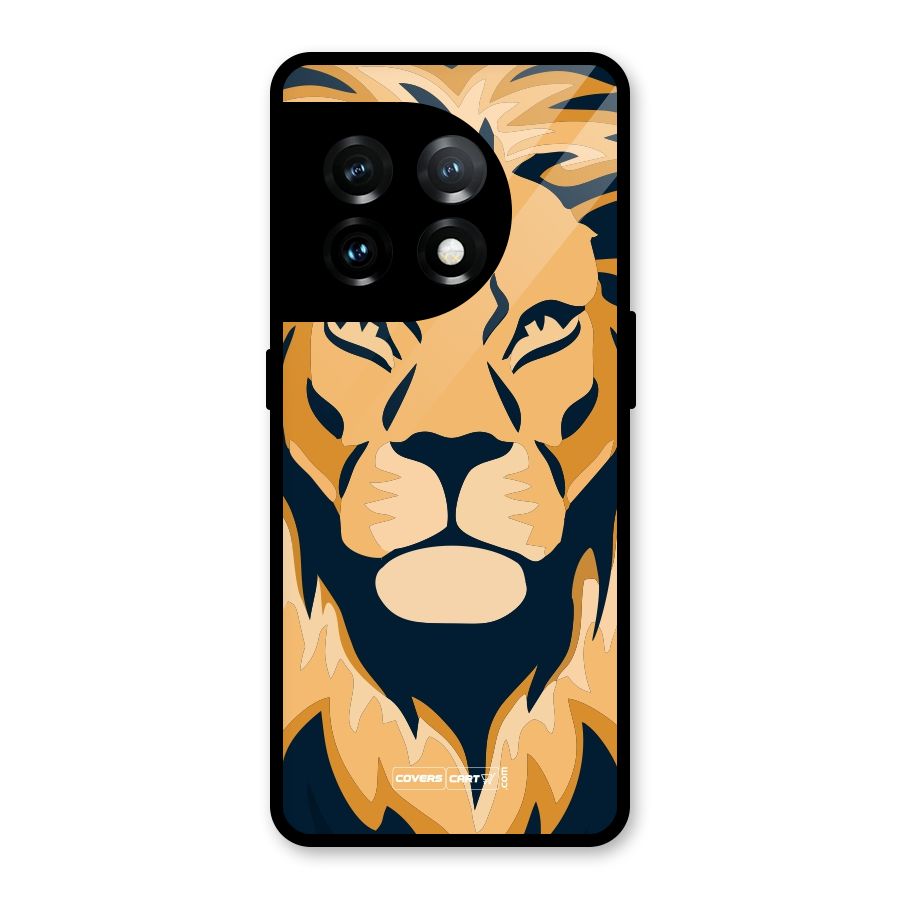 Designer Lion Glass Back Case for OnePlus 11