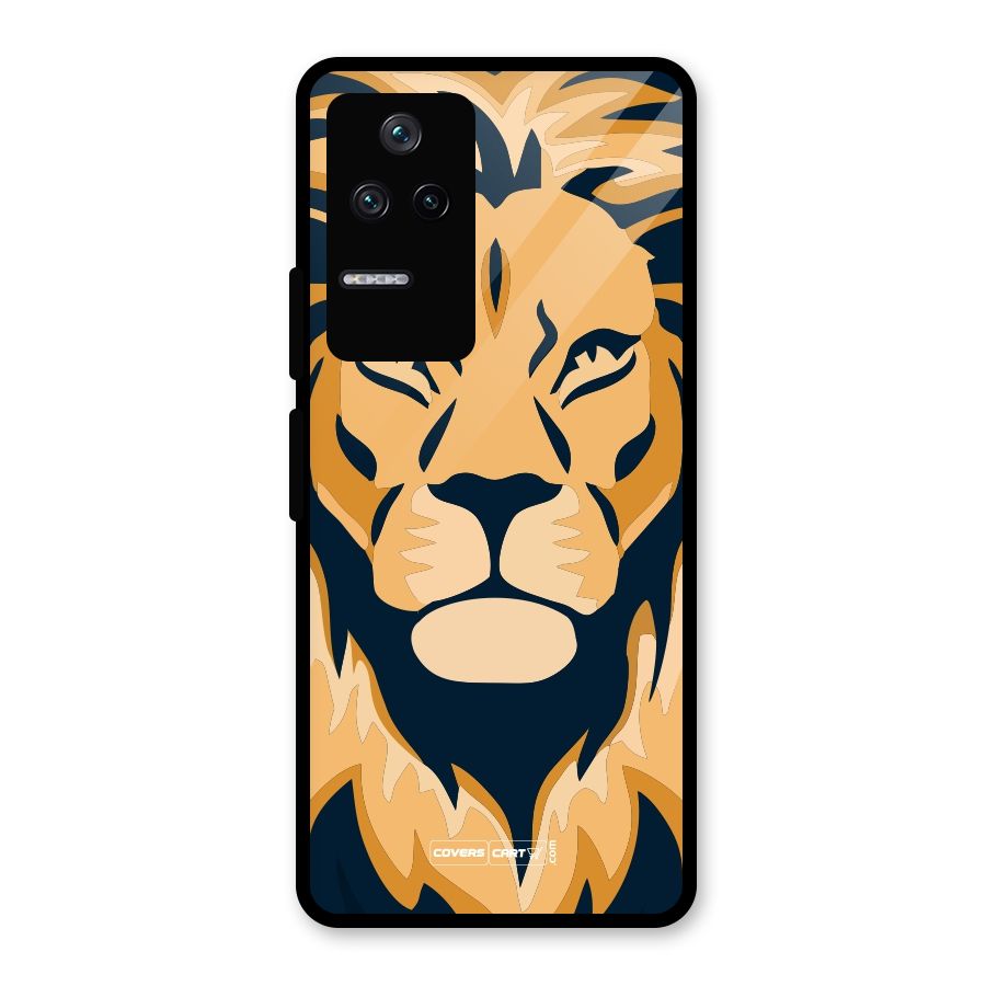 Designer Lion Glass Back Case for Poco F4 5G