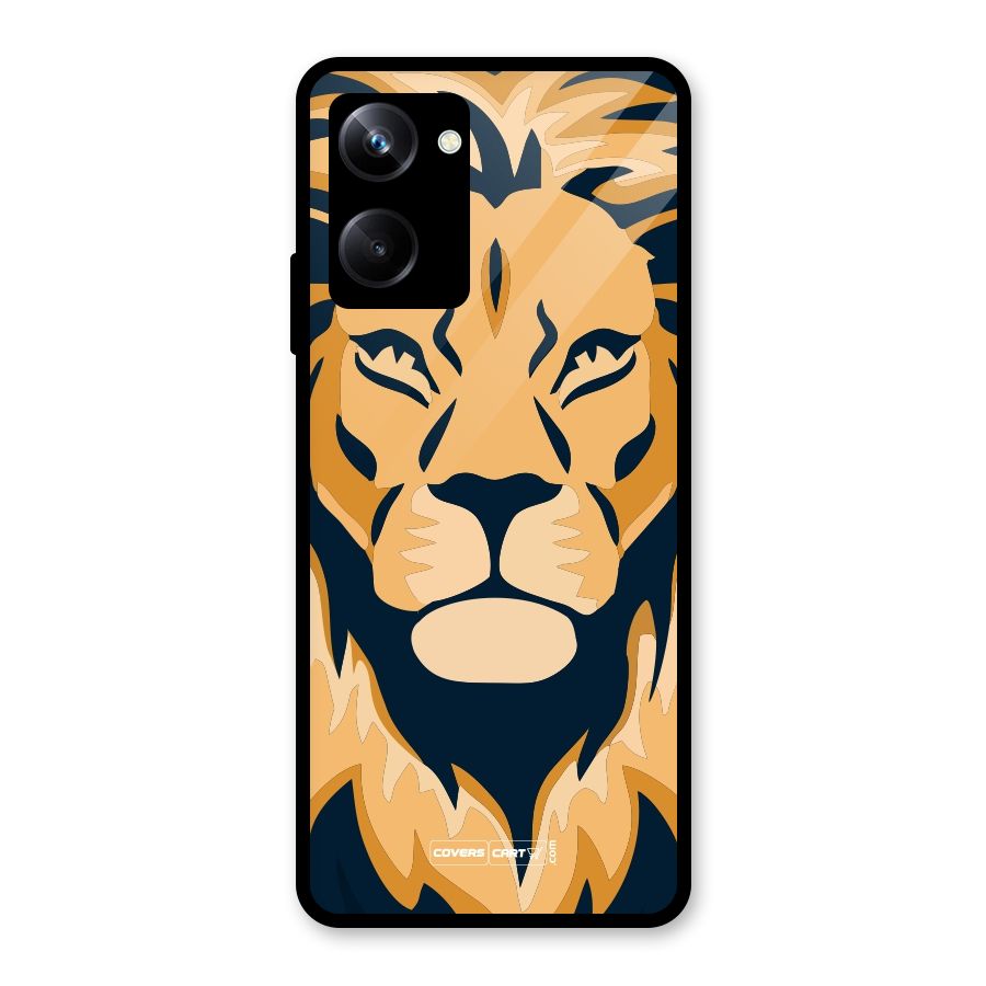 Designer Lion Glass Back Case for Realme 10 Pro