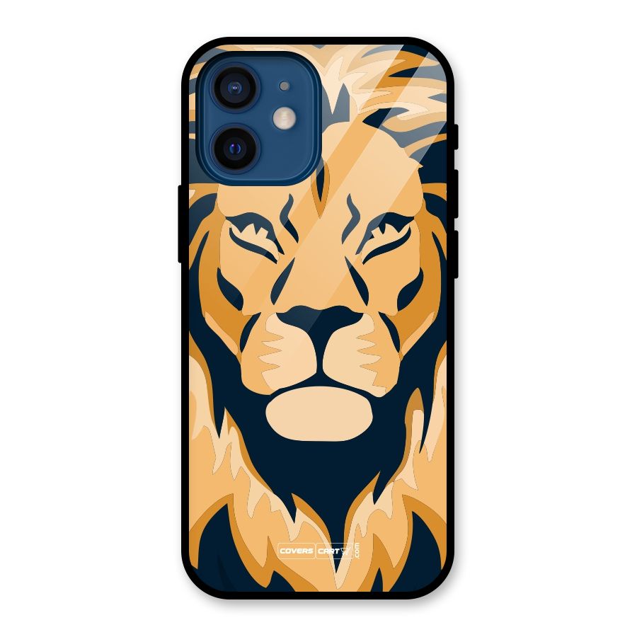 Designer Lion Glass Back Case for iPhone 12 Mini