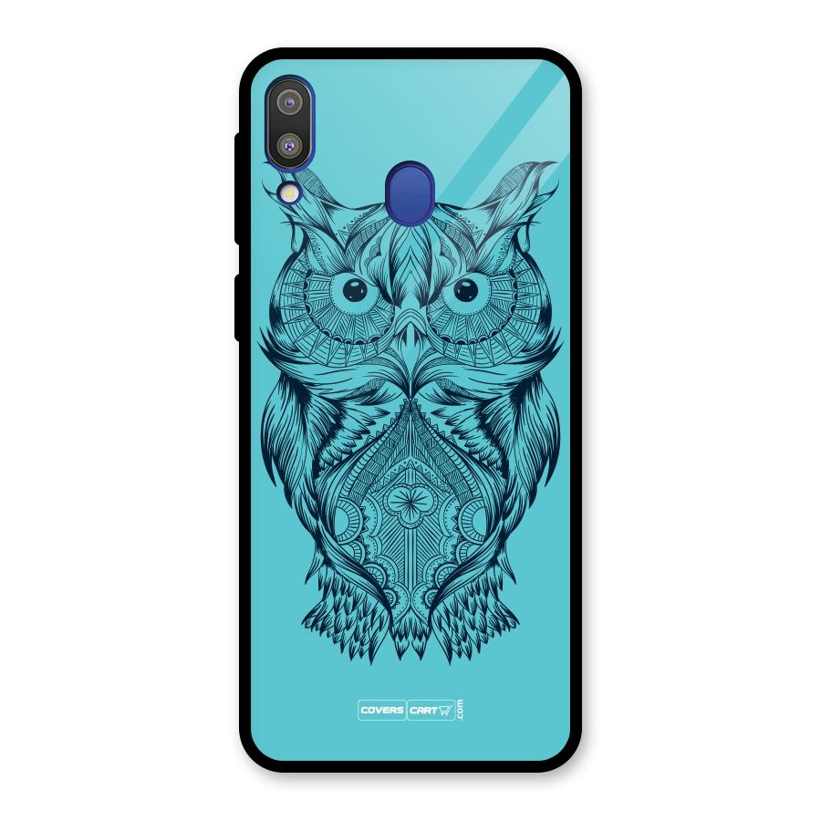 Designer Owl Glass Back Case for Galaxy M20