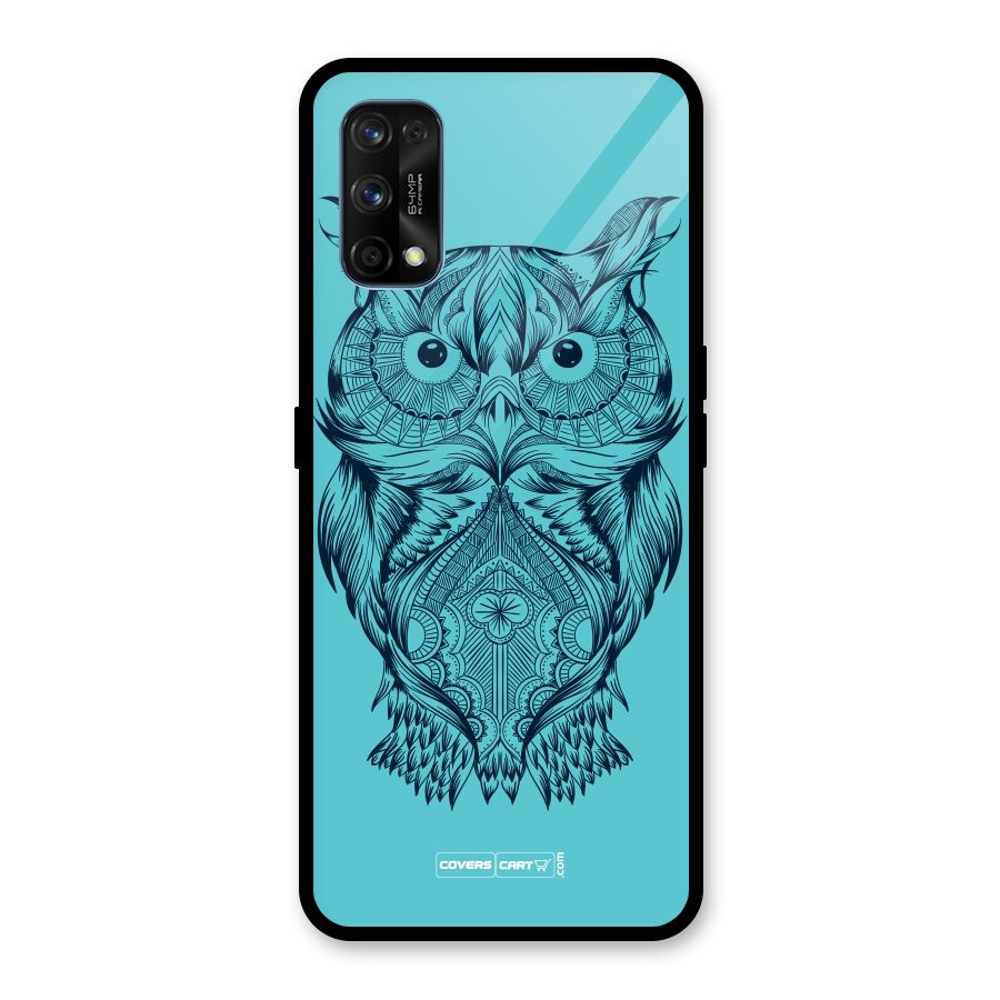 Designer Owl Glass Back Case for Realme 7 Pro