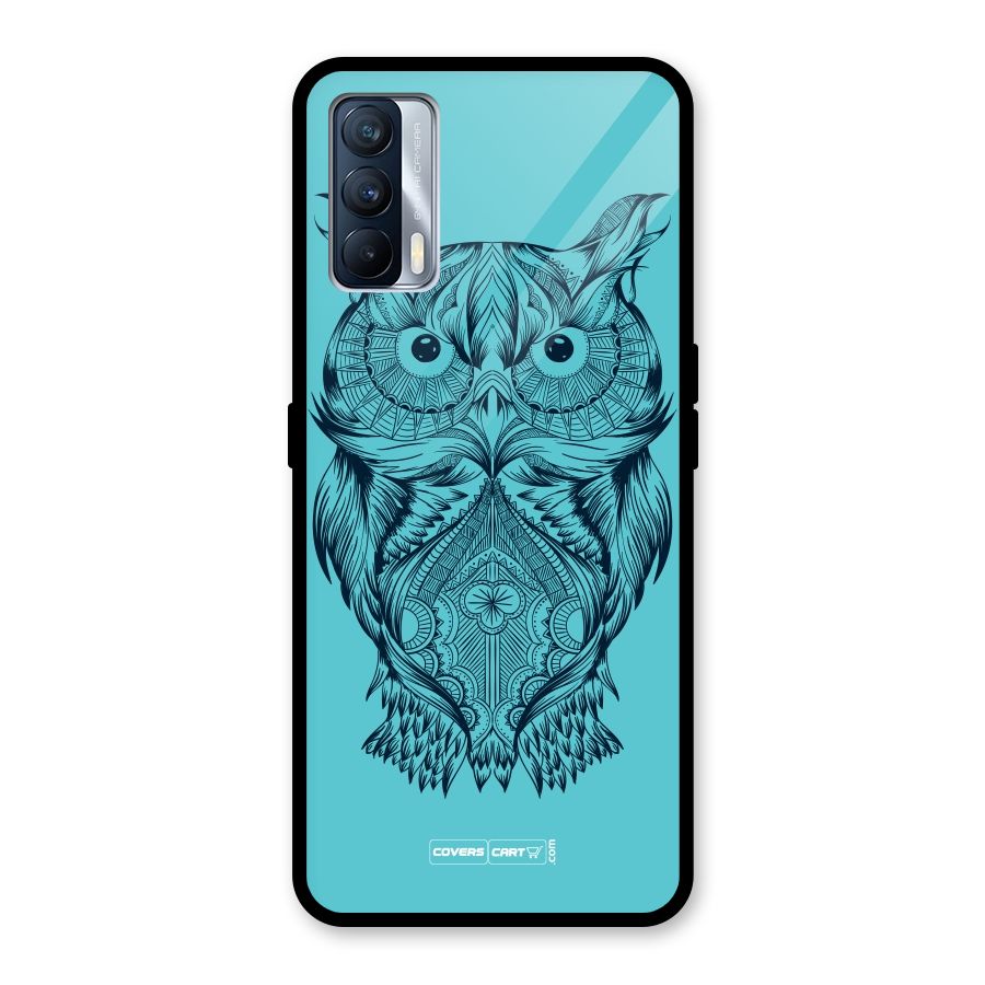 Designer Owl Glass Back Case for Realme X7