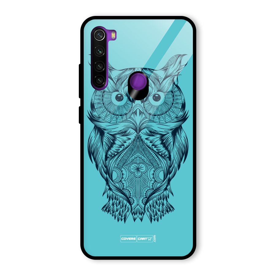 Designer Owl Glass Back Case for Redmi Note 8