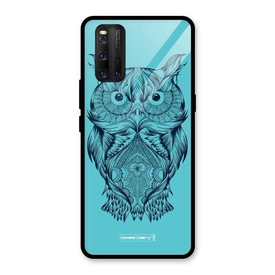 Designer Owl Glass Back Case for Vivo iQOO 3