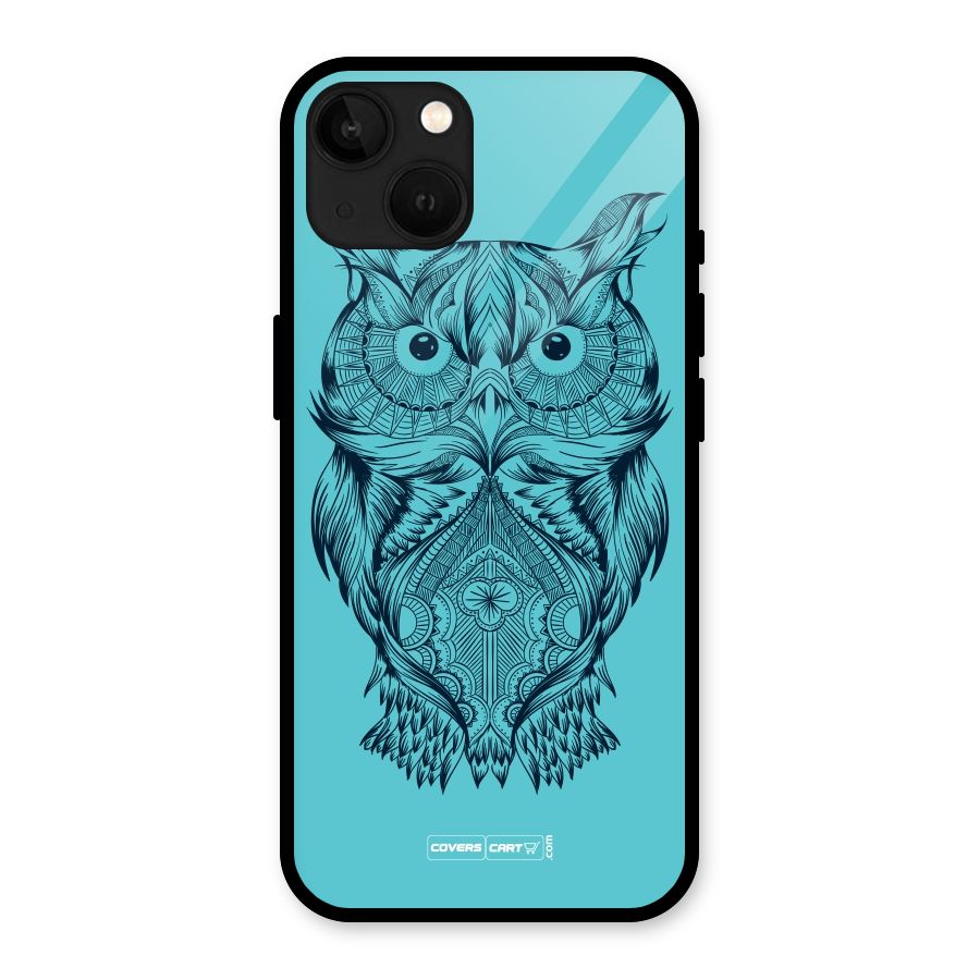 Designer Owl Glass Back Case for iPhone 13