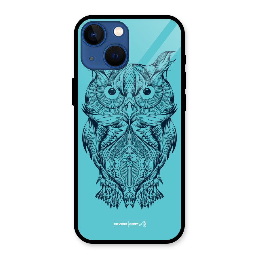 Designer Owl Glass Back Case for iPhone 13 Mini