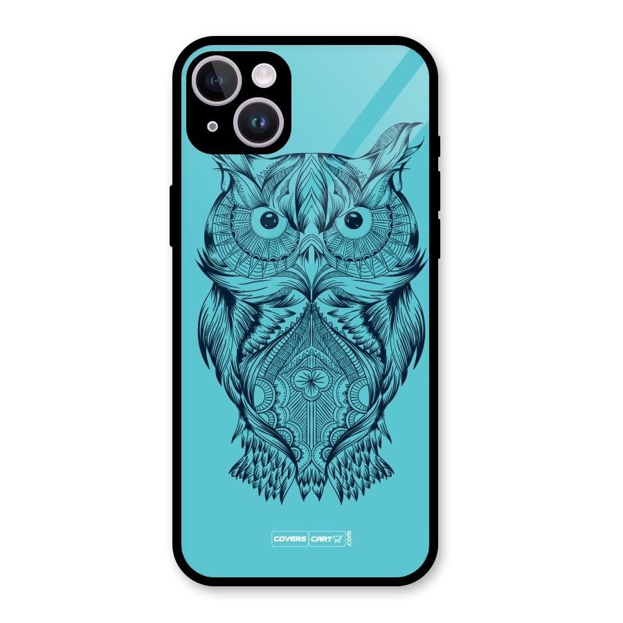 Designer Owl Glass Back Case for iPhone 14 Plus