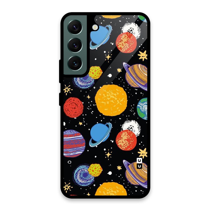 Designer Planets Glass Back Case for Galaxy S22 5G