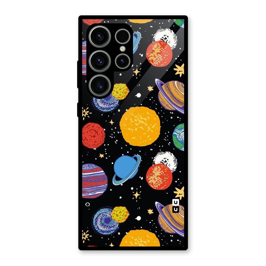 Designer Planets Glass Back Case for Galaxy S23 Ultra