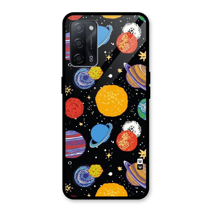 Designer Planets Glass Back Case for Oppo A53s 5G