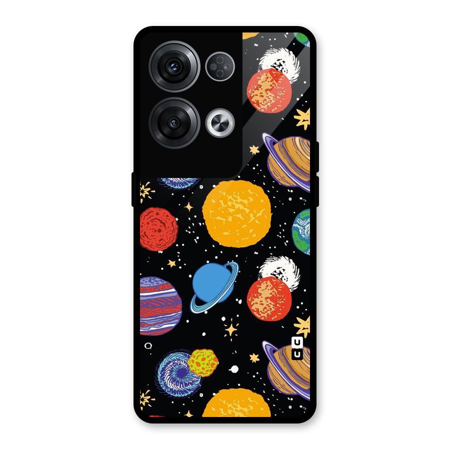 Designer Planets Glass Back Case for Oppo Reno8 Pro 5G