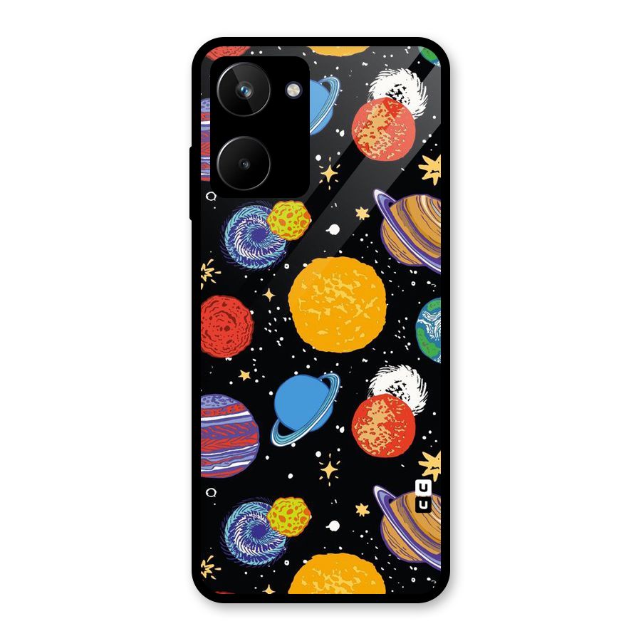 Designer Planets Glass Back Case for Realme 10