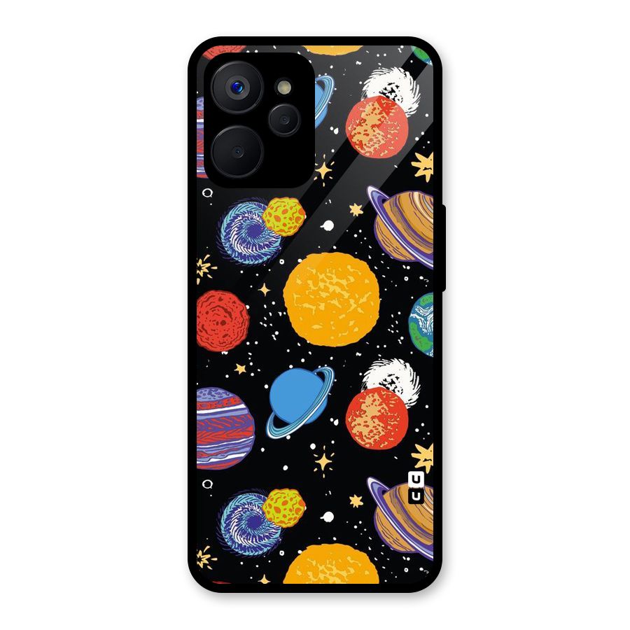 Designer Planets Glass Back Case for Realme 9i 5G