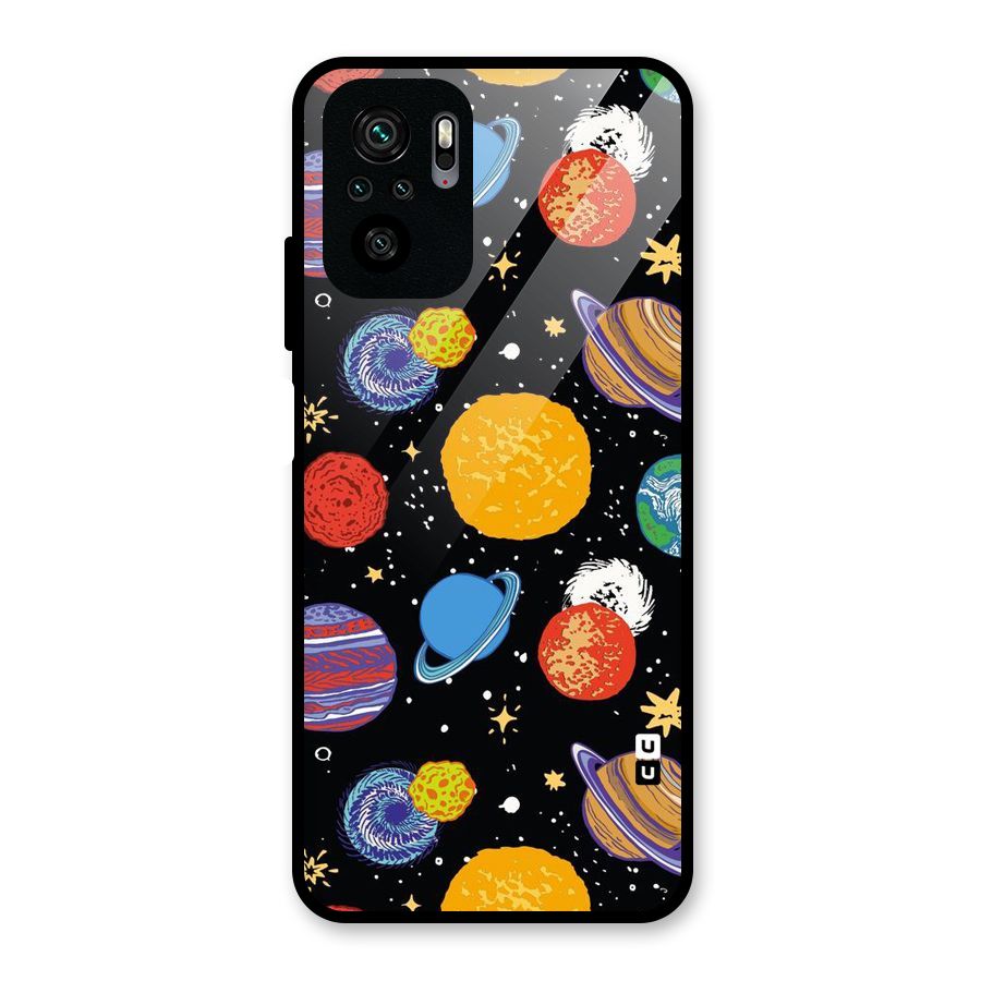 Designer Planets Glass Back Case for Redmi Note 10S