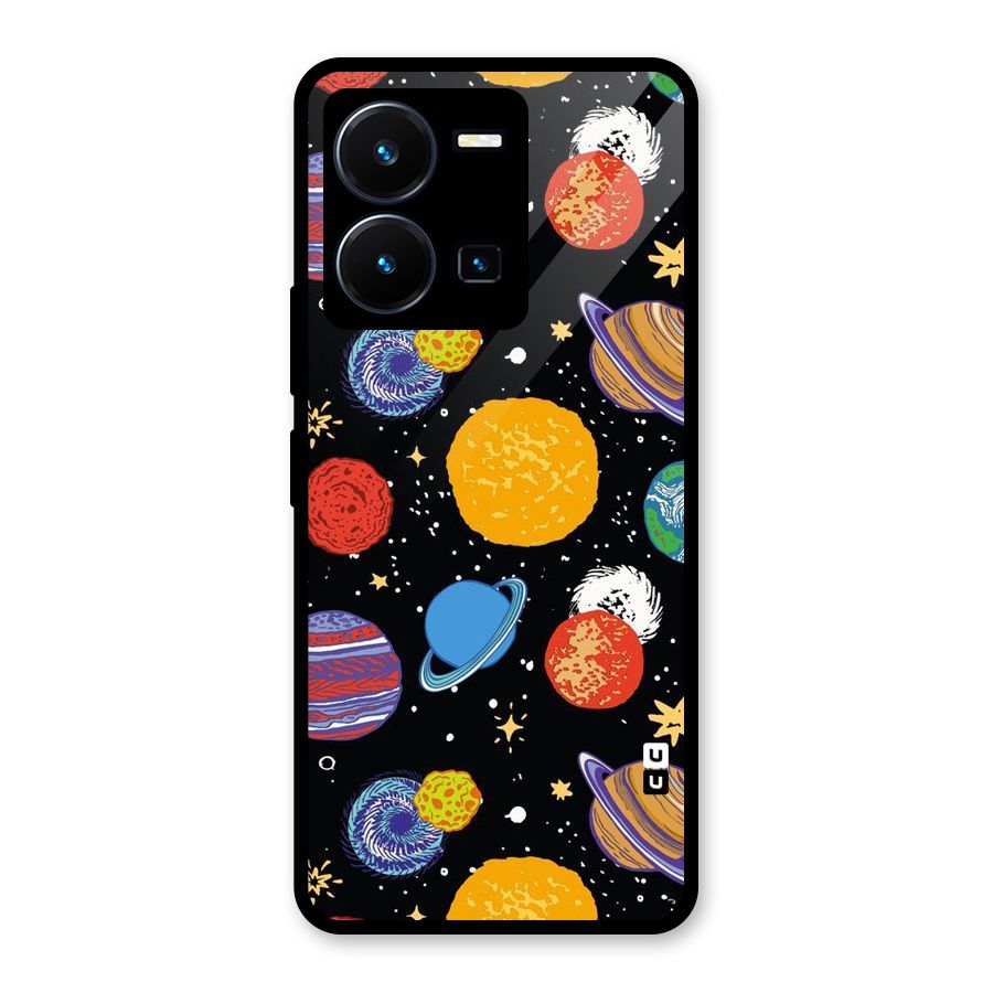 Designer Planets Glass Back Case for Vivo Y35