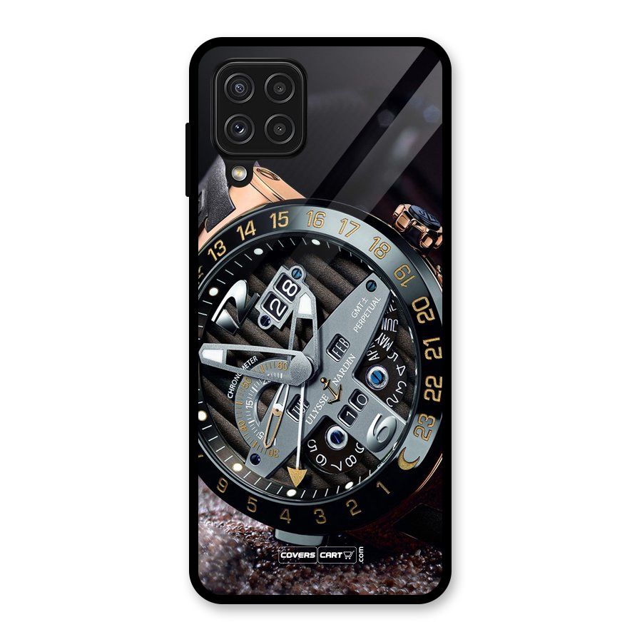 Designer Stylish Watch Glass Back Case for Galaxy A22 4G