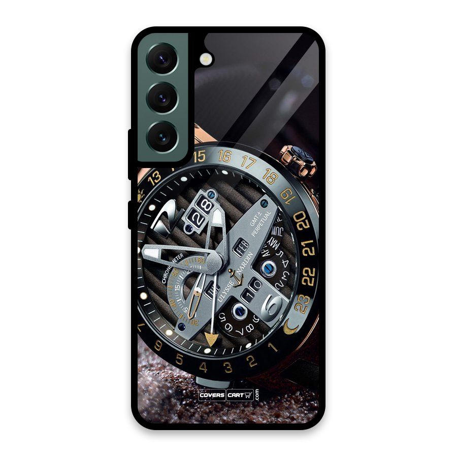 Designer Stylish Watch Glass Back Case for Galaxy S22 5G