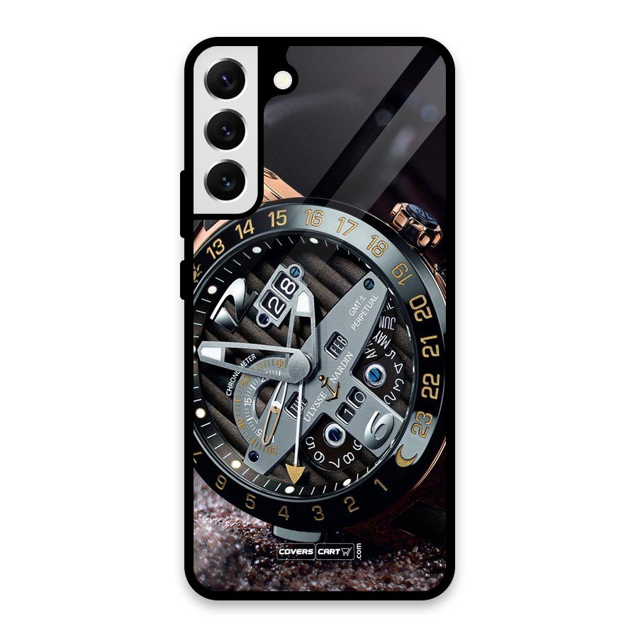 Designer Stylish Watch Glass Back Case for Galaxy S22 Plus 5G
