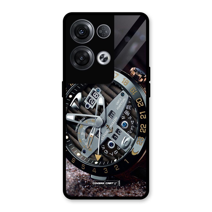 Designer Stylish Watch Glass Back Case for Oppo Reno8 Pro 5G
