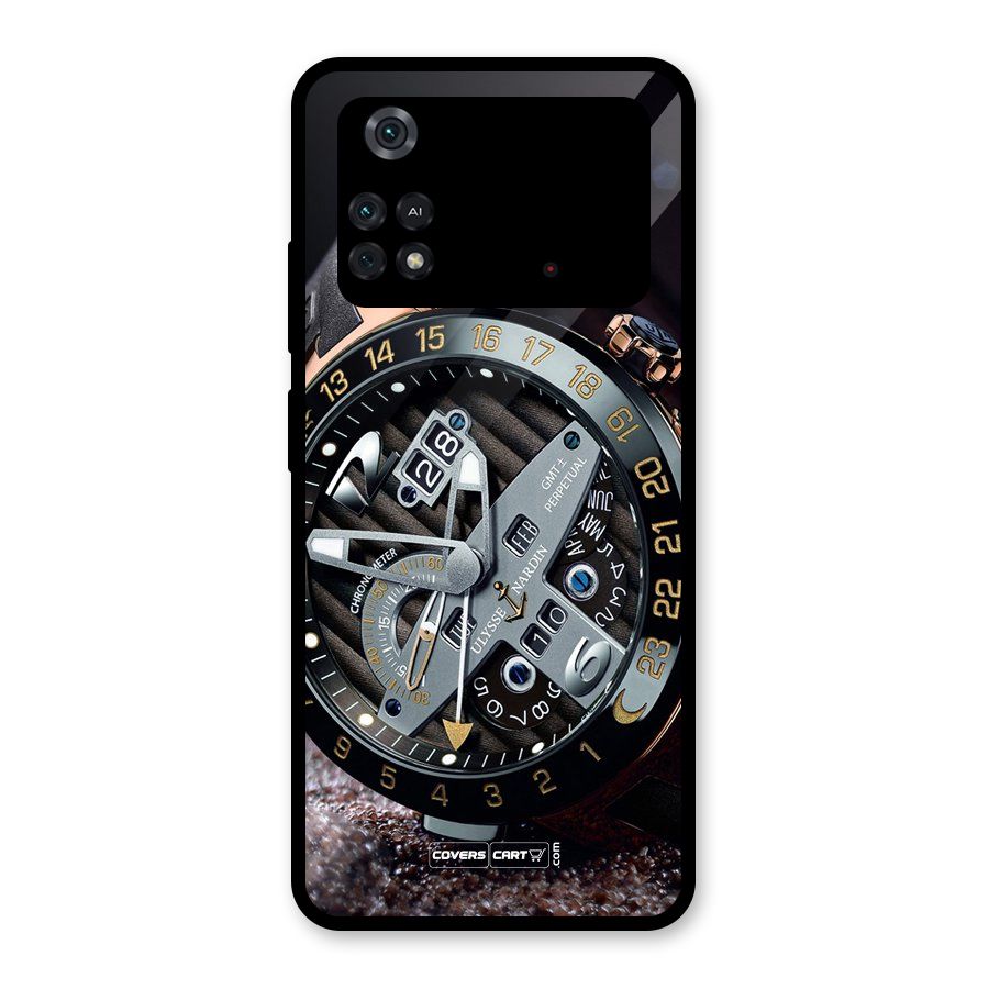 Designer Stylish Watch Glass Back Case for Poco M4 Pro 4G