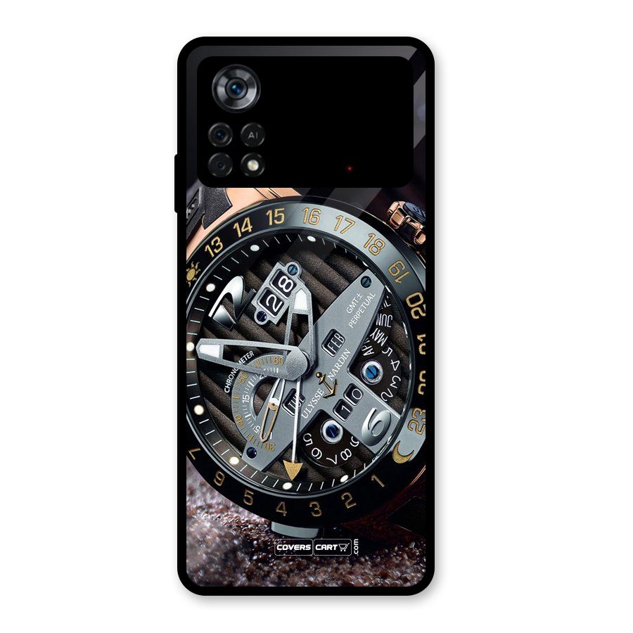 Designer Stylish Watch Glass Back Case for Poco X4 Pro 5G