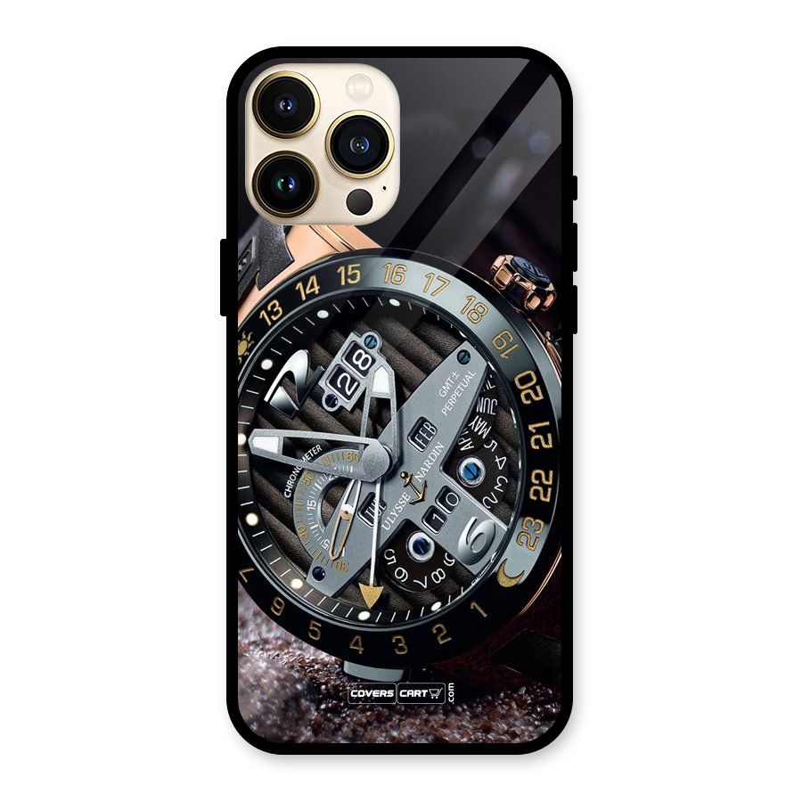 Designer Stylish Watch Glass Back Case for iPhone 13 Pro Max