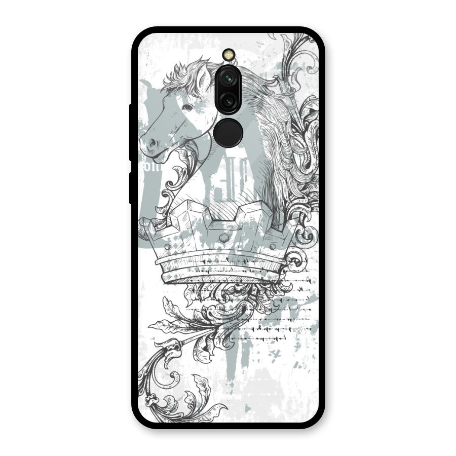Designous Vintage Glass Back Case for Redmi 8