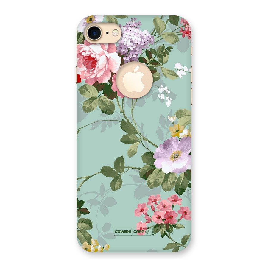 Desinger Floral Back Case for iPhone 7 Logo Cut